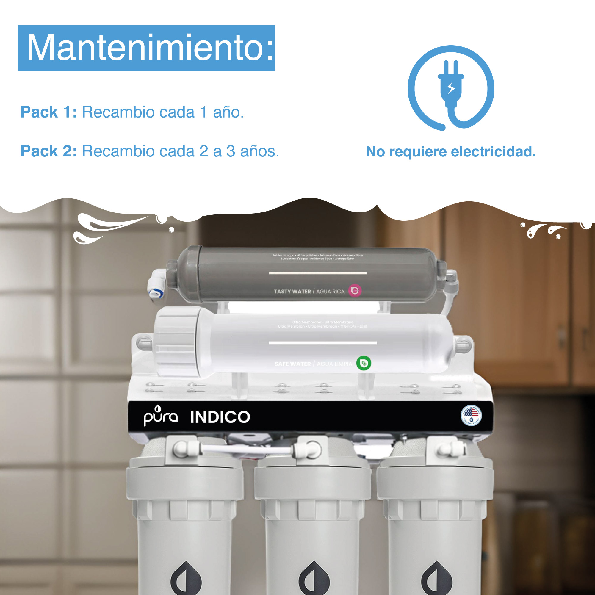 Filtro Purificador Agua 5 Etapas Bajo Tarja +magnesio +salud