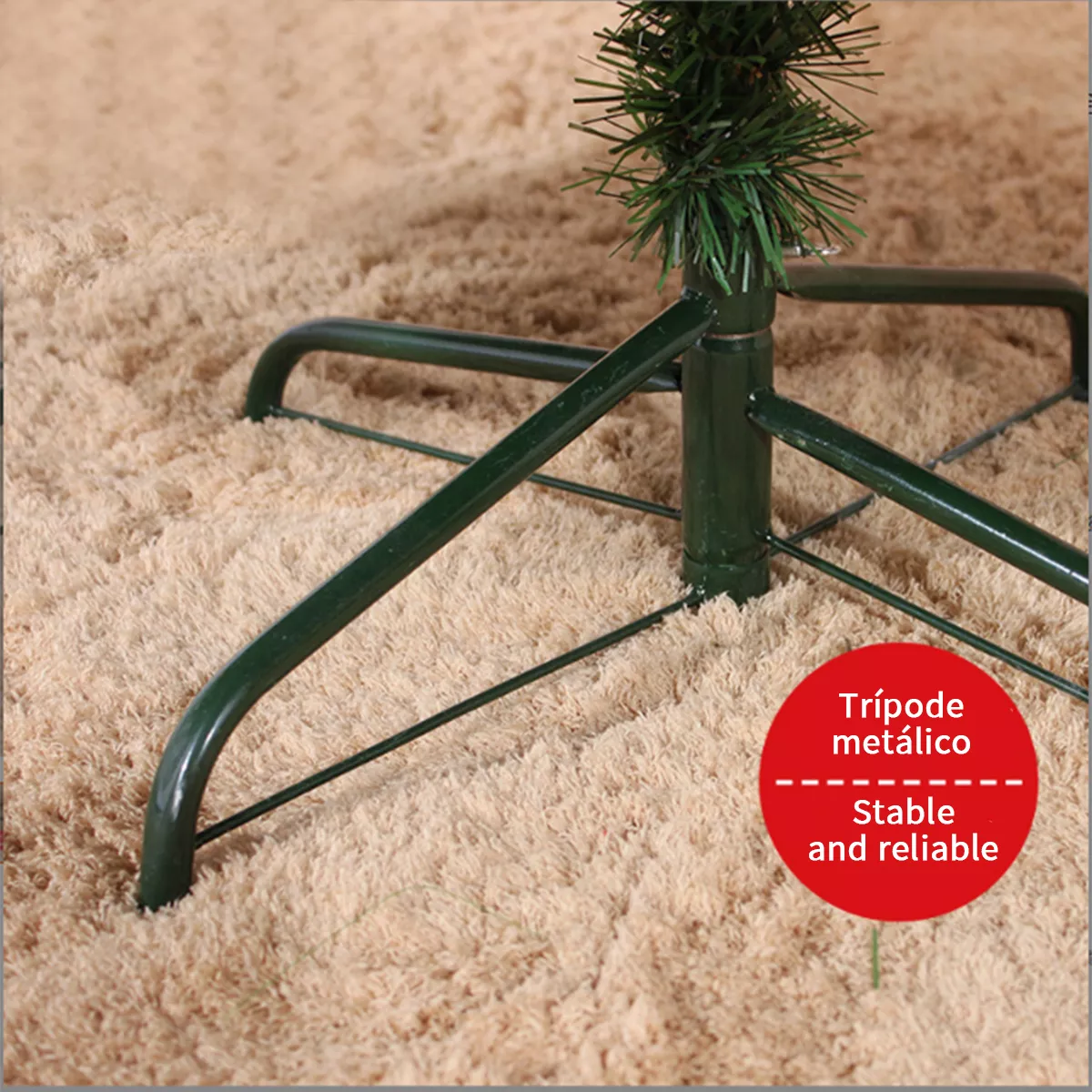 Árbol de Navidad Pino de Navidad Artificial Agujas de Pino Color Verde Denso Frondoso 2.10 m y 360 Ramas