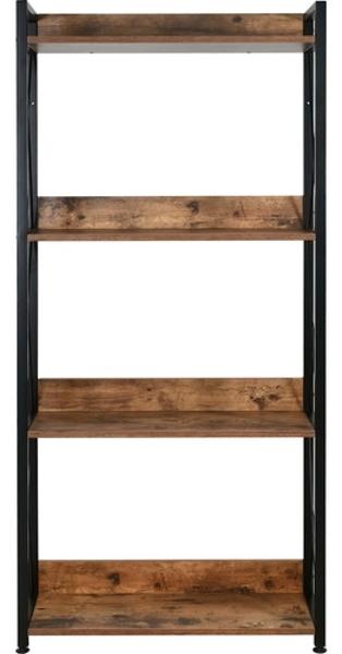 Set Escritorio Minimalista + Librero 4 Repisas Madera Acero