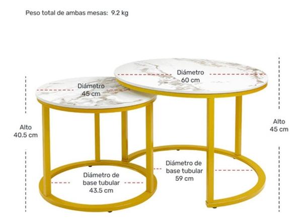 Set 2 Mesas Centro + 2 Sillas Comedor Tapizadas Terciopelo
