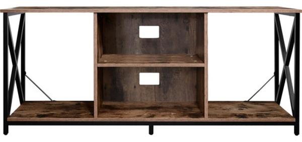Set Estante Boho Industrial + Buro Televisor Tres Niveles