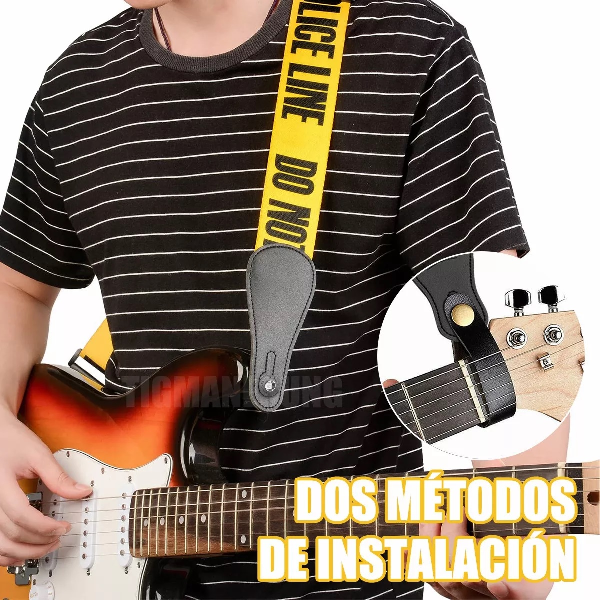 Tali Strap Para Guitarra Y Bajo Electrica Piel Con Accesorio