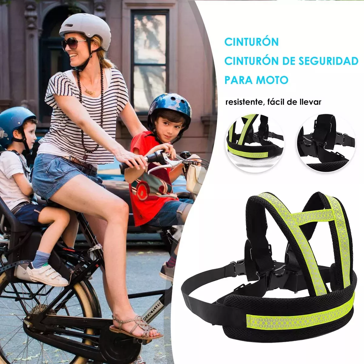 Cinturon De Seguridad Proteccion Bicicleta Moto Para Niños