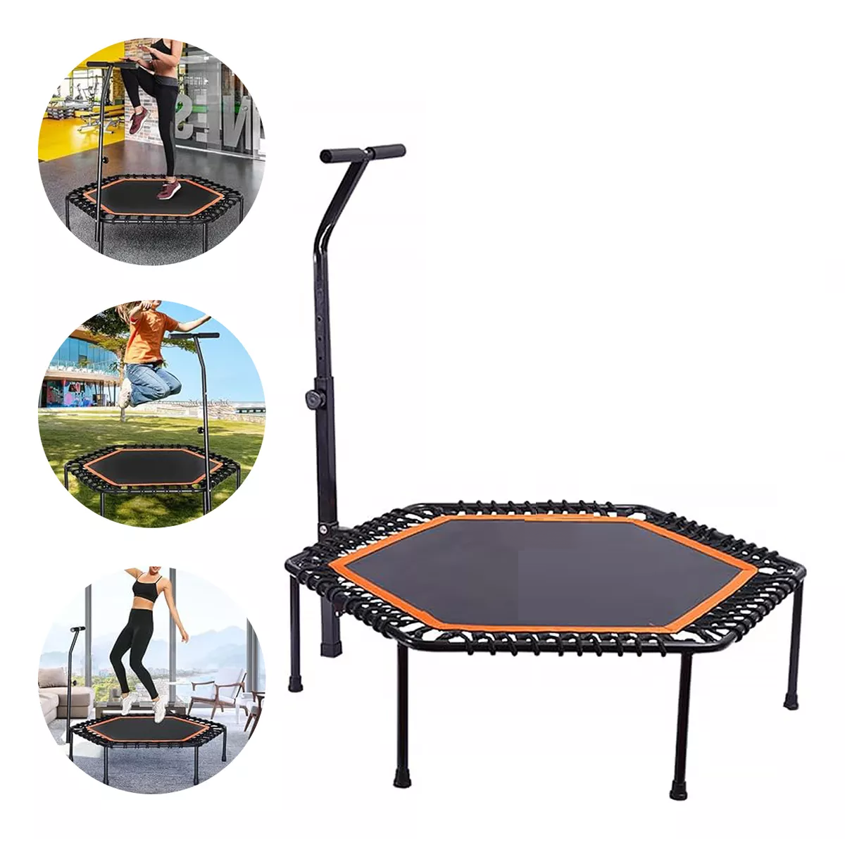 Trampolín Para Ejercicio Mini Fitness Brincolín 48 Pulgadas Naranja