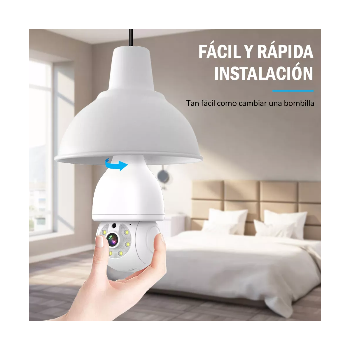 Foco Con Camara De Seguridad Wifi, 2mp Camara