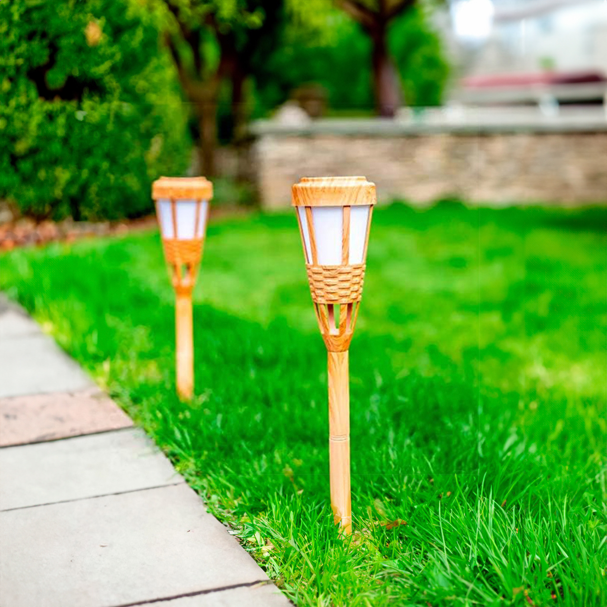 Ilios Innova 4 Lámparas solares 40 leds tipo antorcha tiki