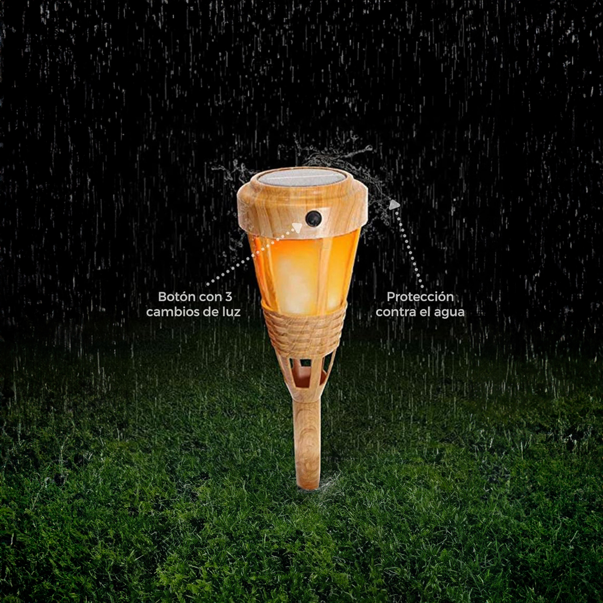 Ilios Innova 4 Lámparas solares 40 leds tipo antorcha tiki