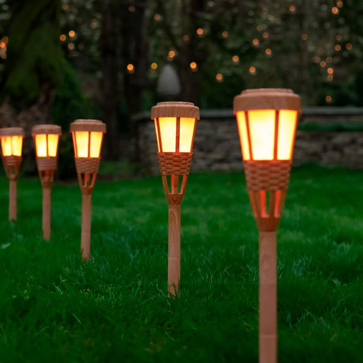 Ilios Innova 4 Lámparas solares 40 leds tipo antorcha tiki