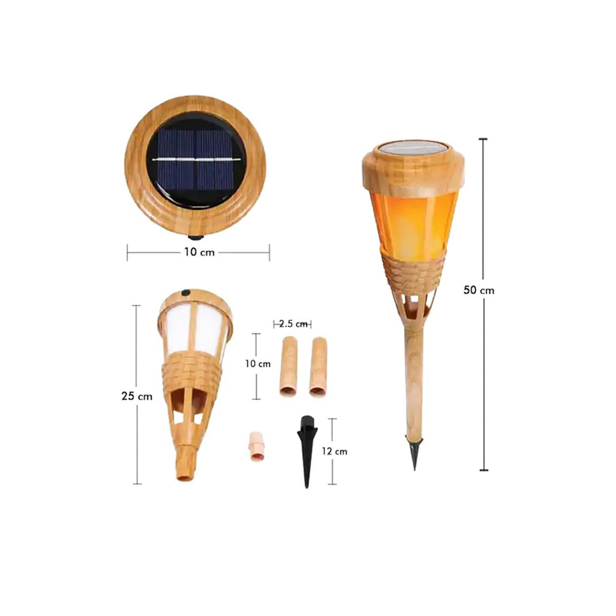 Ilios Innova 4 Lámparas solares 40 leds tipo antorcha tiki