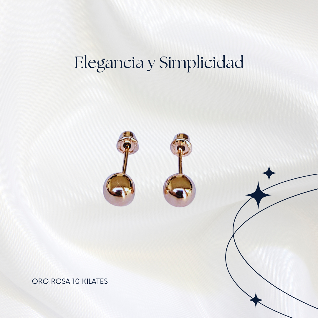 Aretes Dormilonas Authshine Oro amarillo 14 kilates 4mm mujer