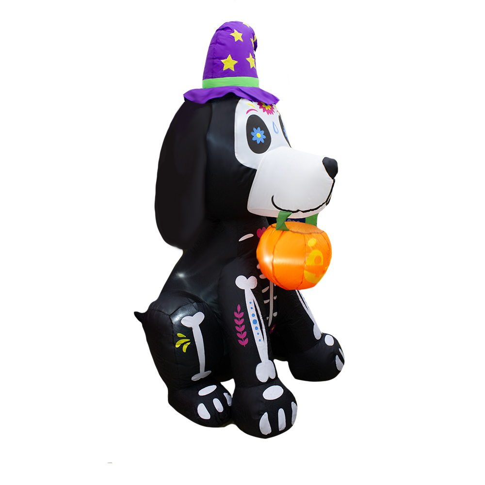 Inflable De Halloween Perro Catrin 1.8mts Con Luz Decorativo Exterior