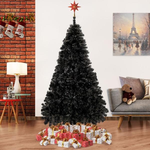 Arbol De Navidad Negro Pino Navideño 1.60 Metros 650 Ramas