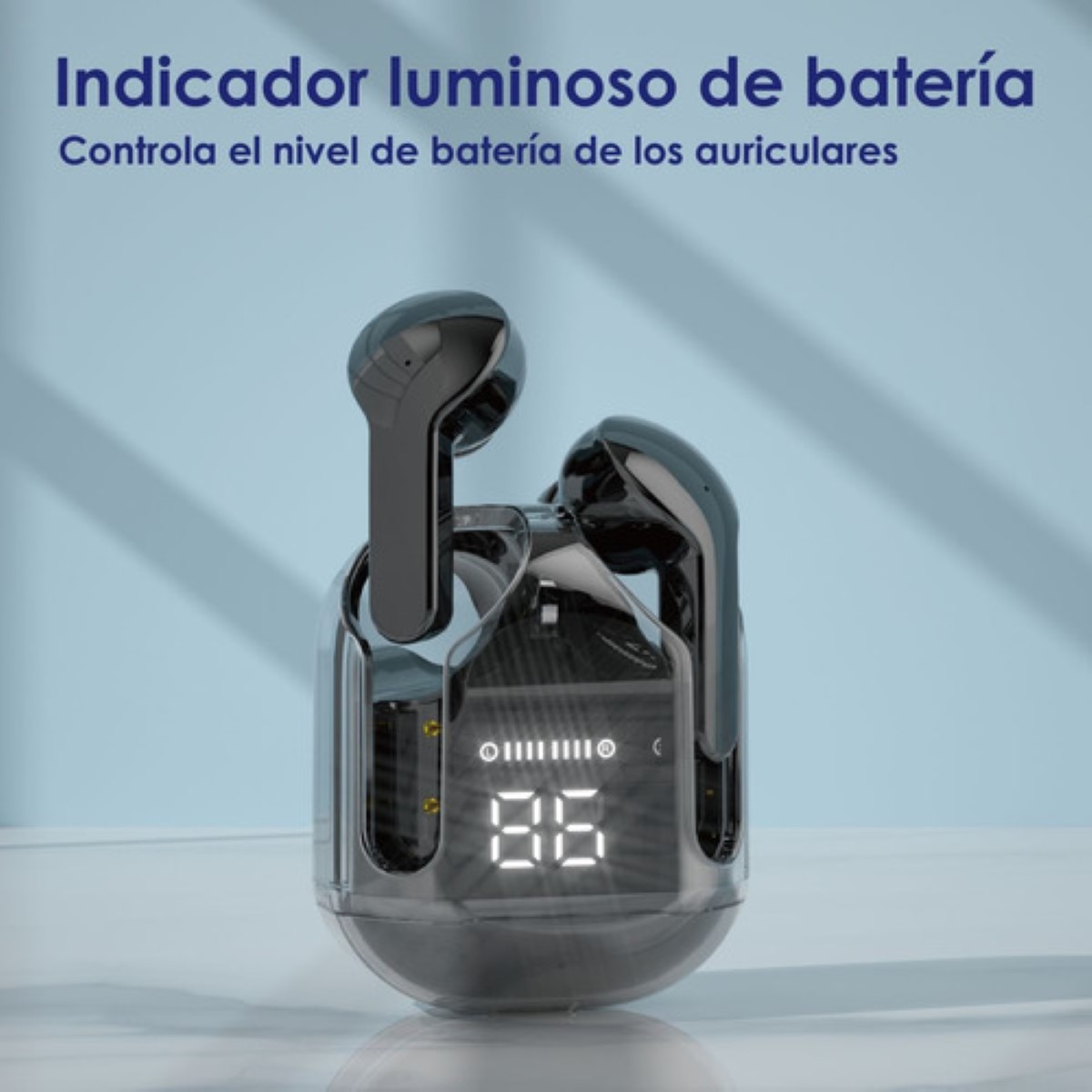 Audífonos Inalámbricos Bluetooth Transparente Auriculares negro