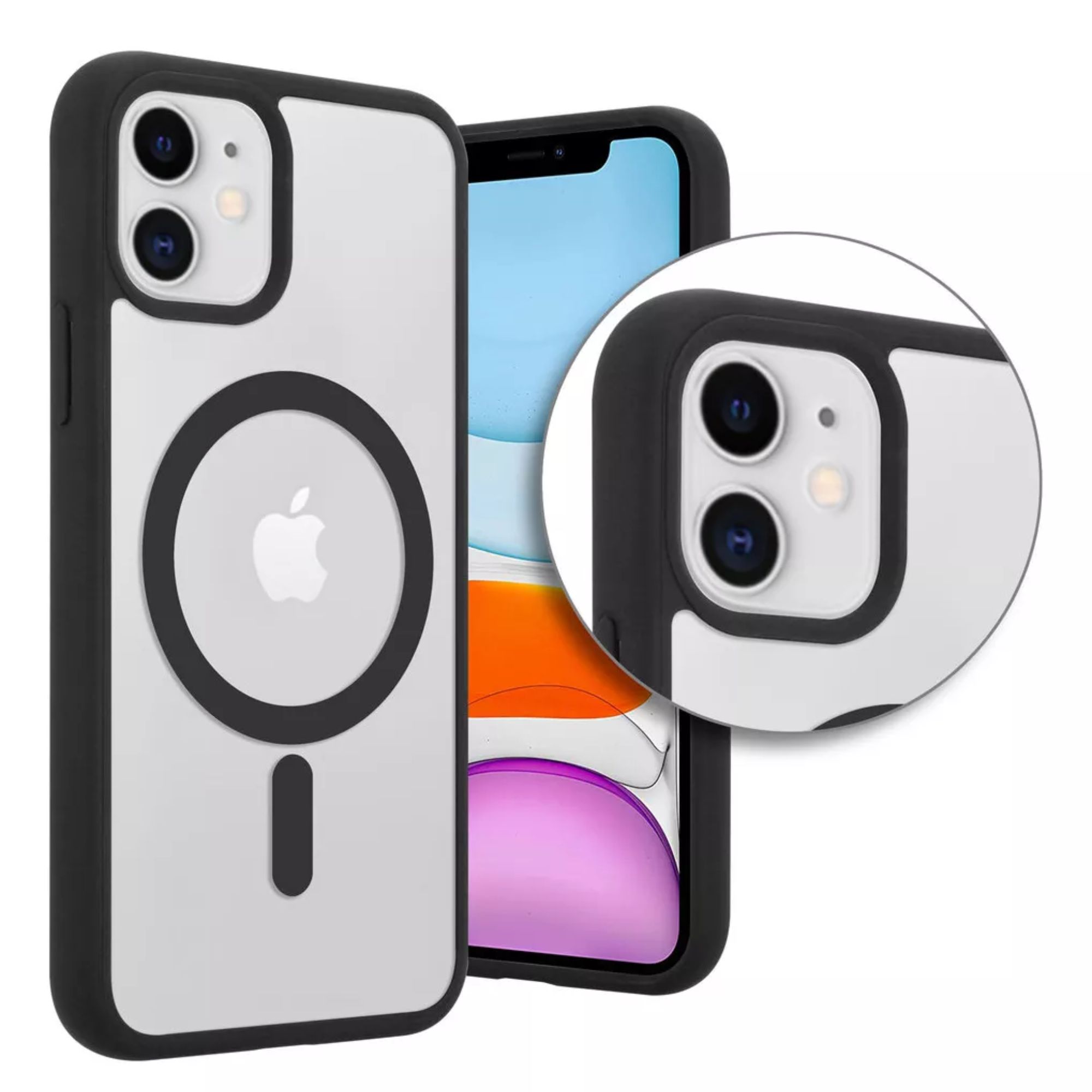 Funda Para iPhone Magsafe Uso Rudo + Cargador Iphone 16 pro Color  Negro 