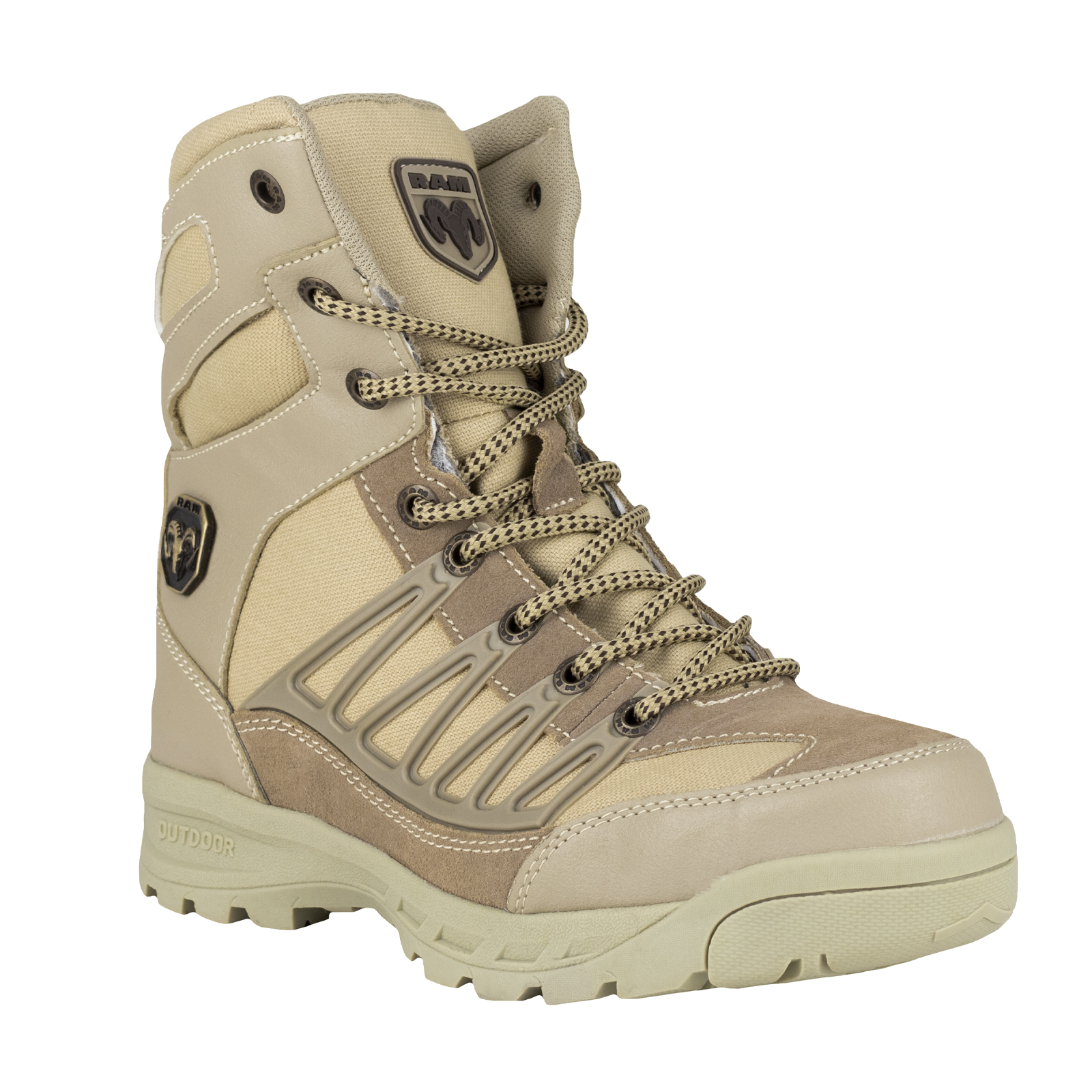 Bota Industrial Tactica De Hombre Ram 9456 Beige Casquillo