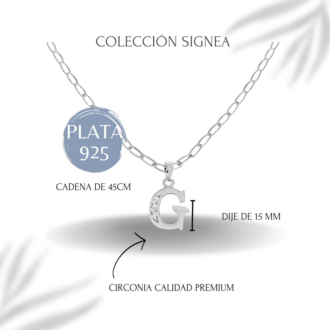 Collar de Inicial Authshine de Plata Ley 925 con Circonia Letra J para Mujer