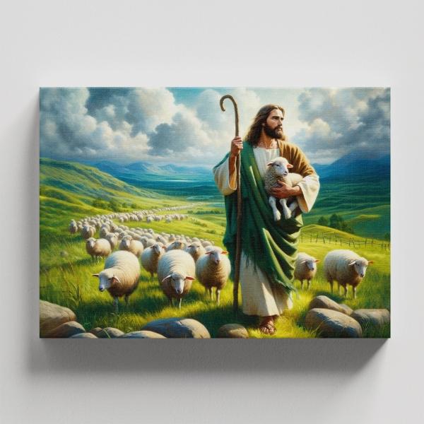 Cuadro Decorativo Religioso Jesús apacienta mis ovejas #3 60 X 40