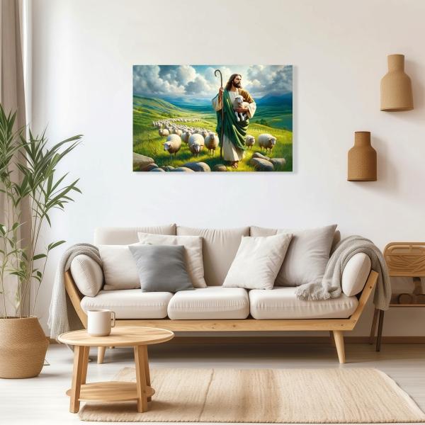 Cuadro Decorativo Religioso Jesús apacienta mis ovejas #3 60 X 40
