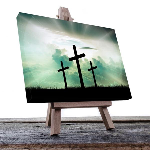 Cuadro Decorativo Religioso Jesús las tres cruces 90 X 60