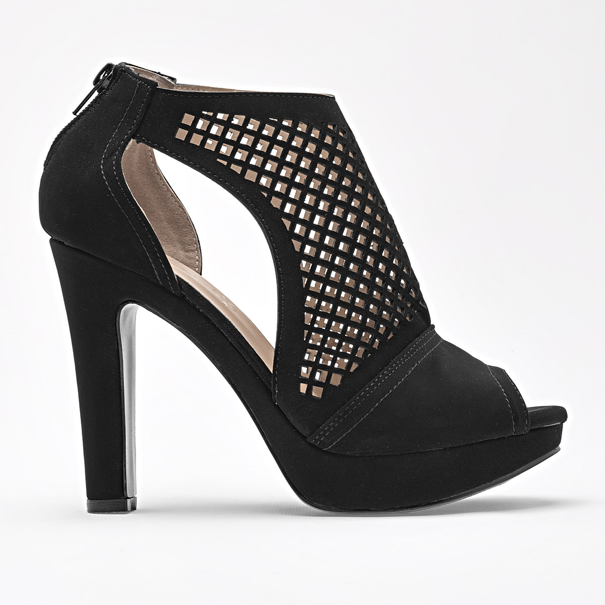 Damita Zapatilla Casual Mujer Tacon 11 cm Color Negro En Ante E9