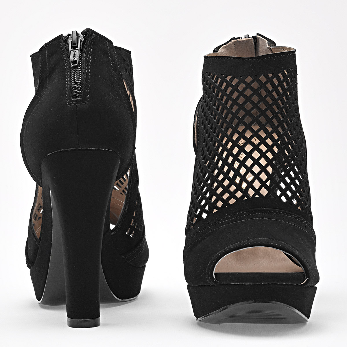 Damita Zapatilla Casual Mujer Tacon 11 cm Color Negro En Ante E9