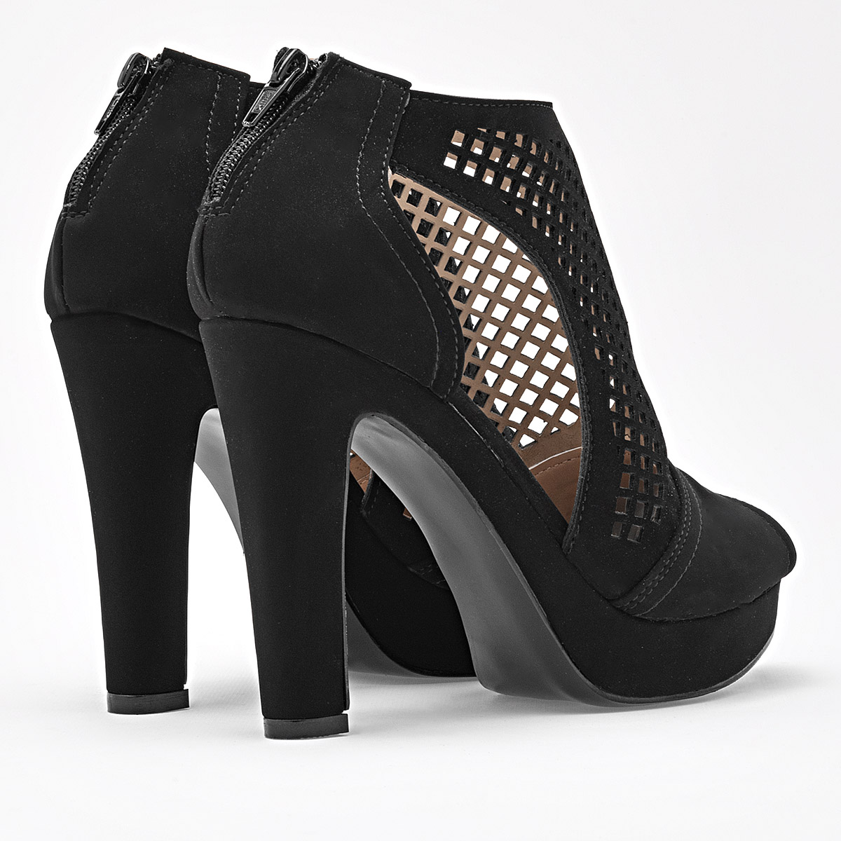Damita Zapatilla Casual Mujer Tacon 11 cm Color Negro En Ante E9