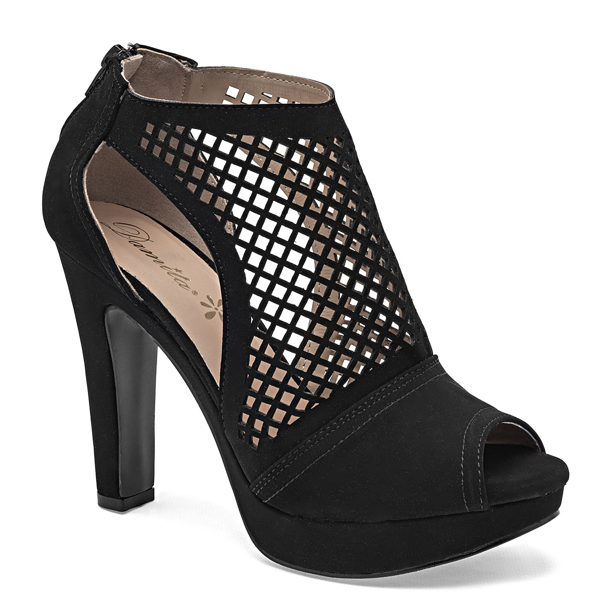 Damita Zapatilla Casual Mujer Tacon 11 cm Color Negro En Ante E9