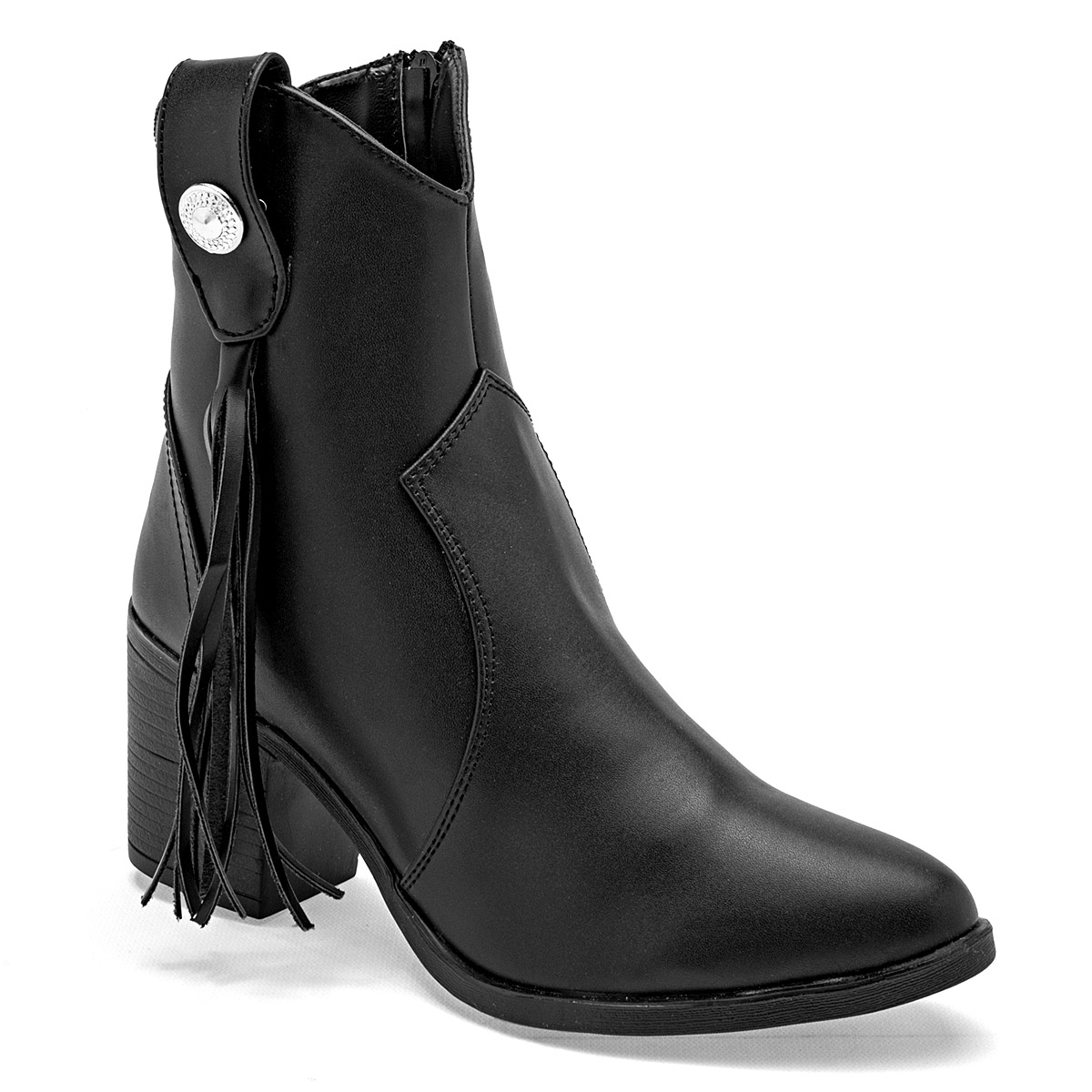Giselle Botin Vaquero Mujer Tacon Cuadro 7cm Tubo 12cm Color Negro E9