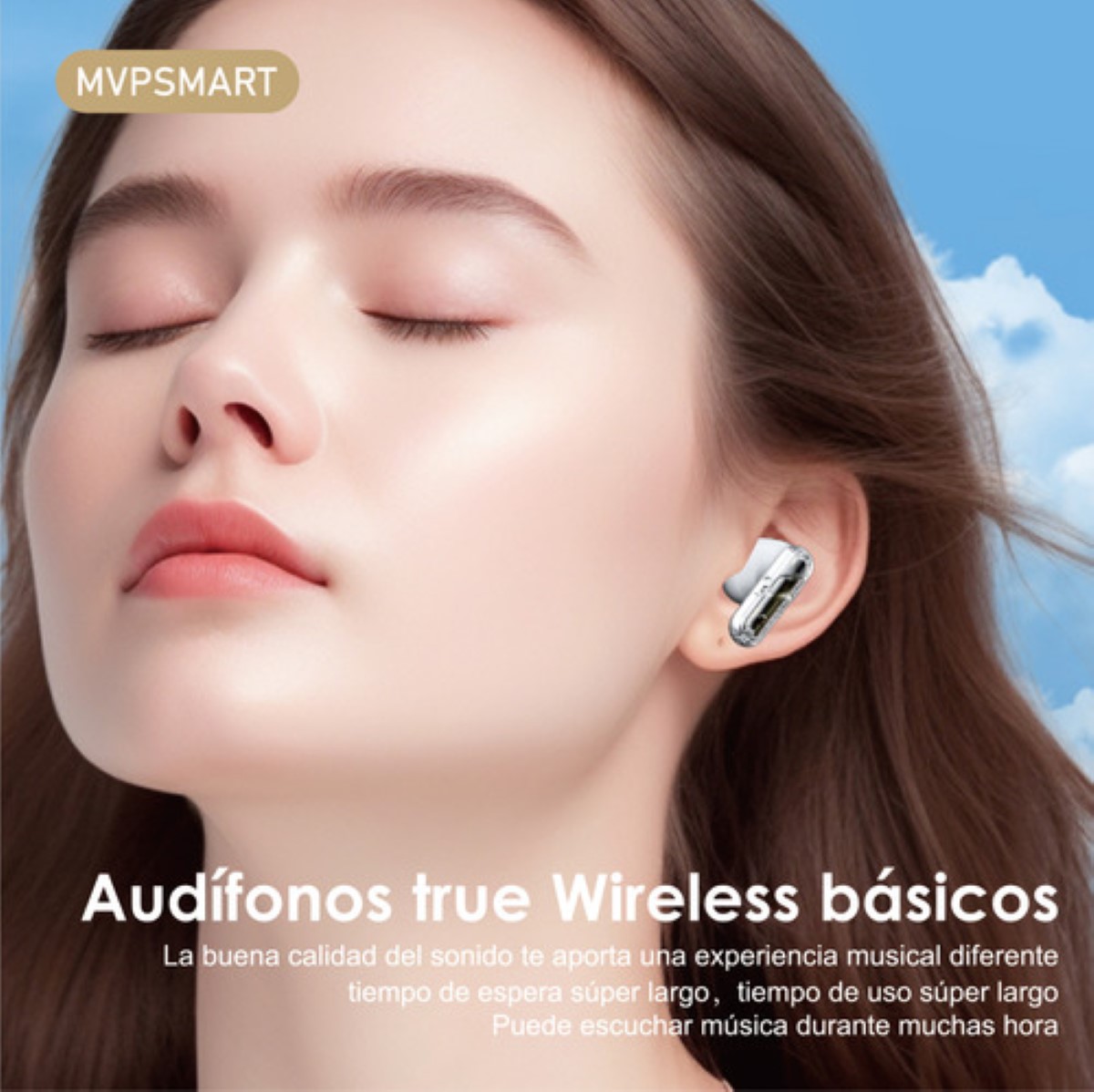 Manos Libres Inalambricos 5.3 Auriculares Bluetooth blanco