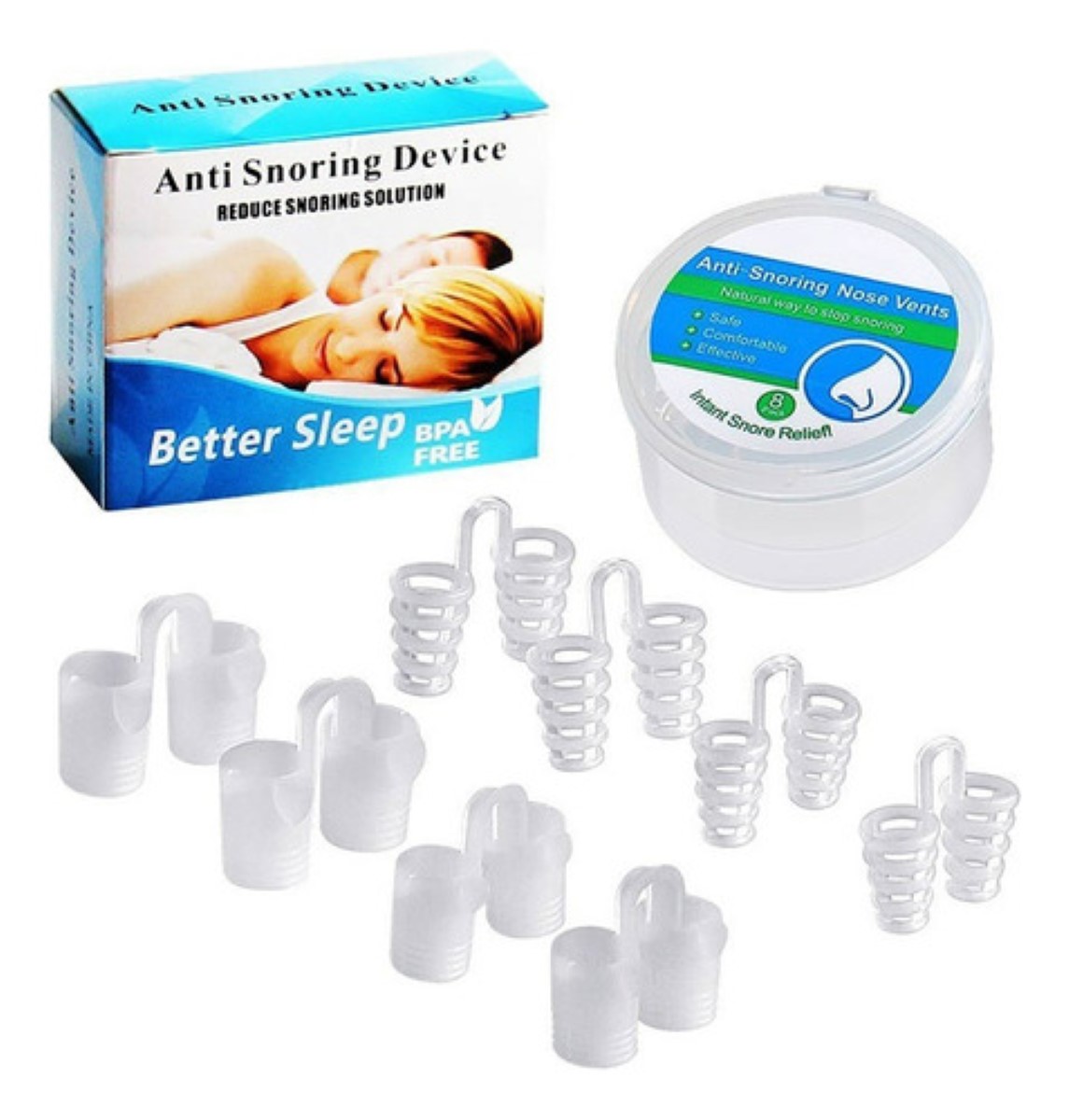 Dilatador Nasal Dispositivo Anti Ronquidos De Silicona 8 Pzs blanco