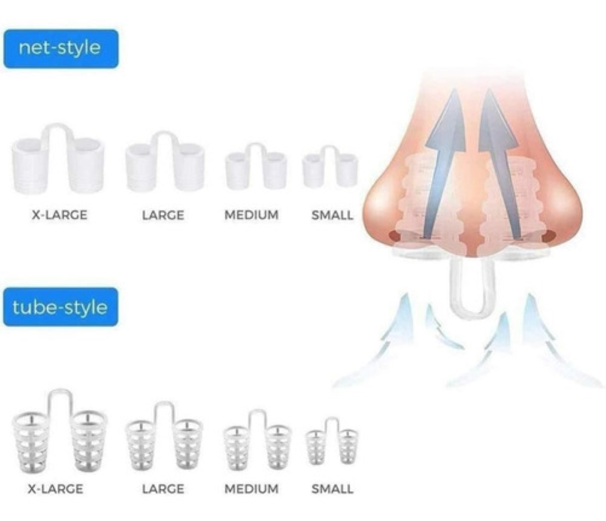 Dilatador Nasal Dispositivo Anti Ronquidos De Silicona 8 Pzs blanco