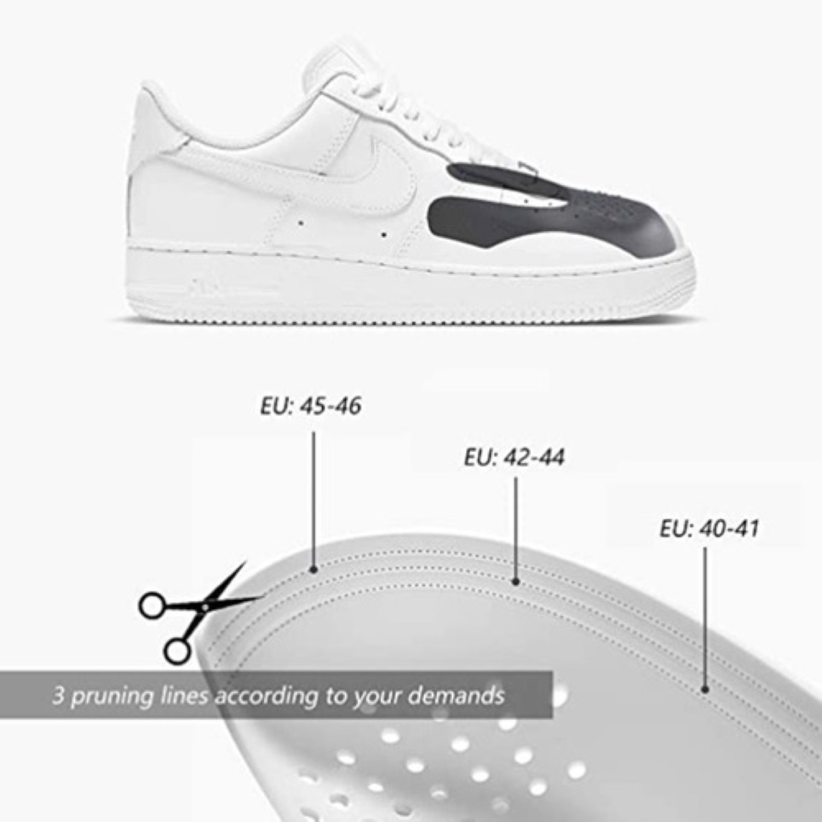 2 Pares Protector De Tenis Antiarrugas negro