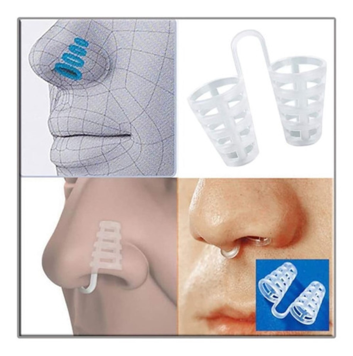 Dilatador Nasal Dispositivo Anti Ronquidos De Silicona 8 Pzs blanco