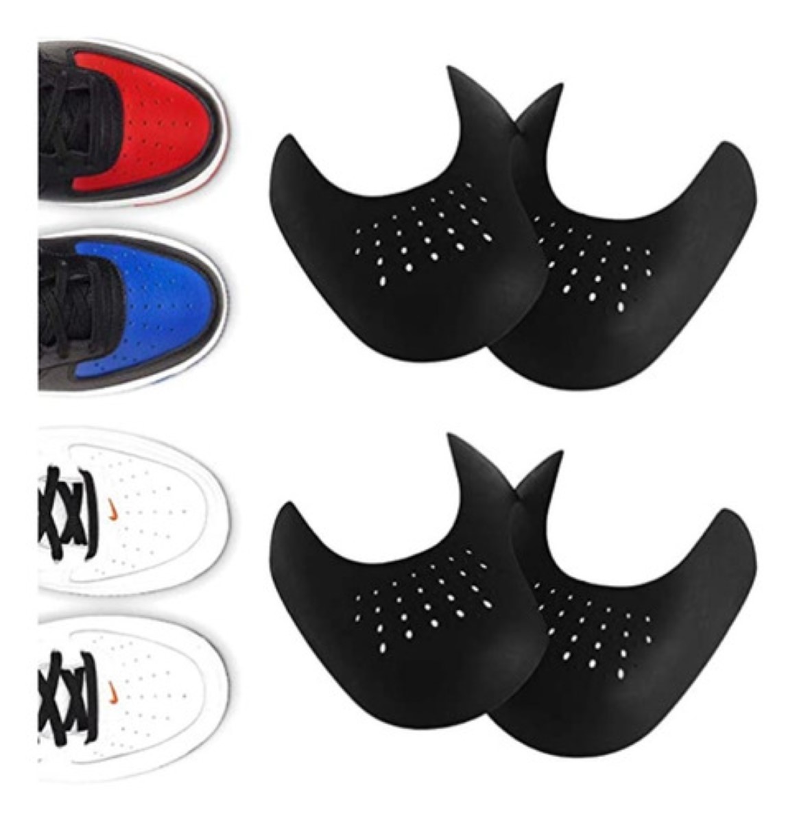2 Pares Protector De Tenis Antiarrugas negro