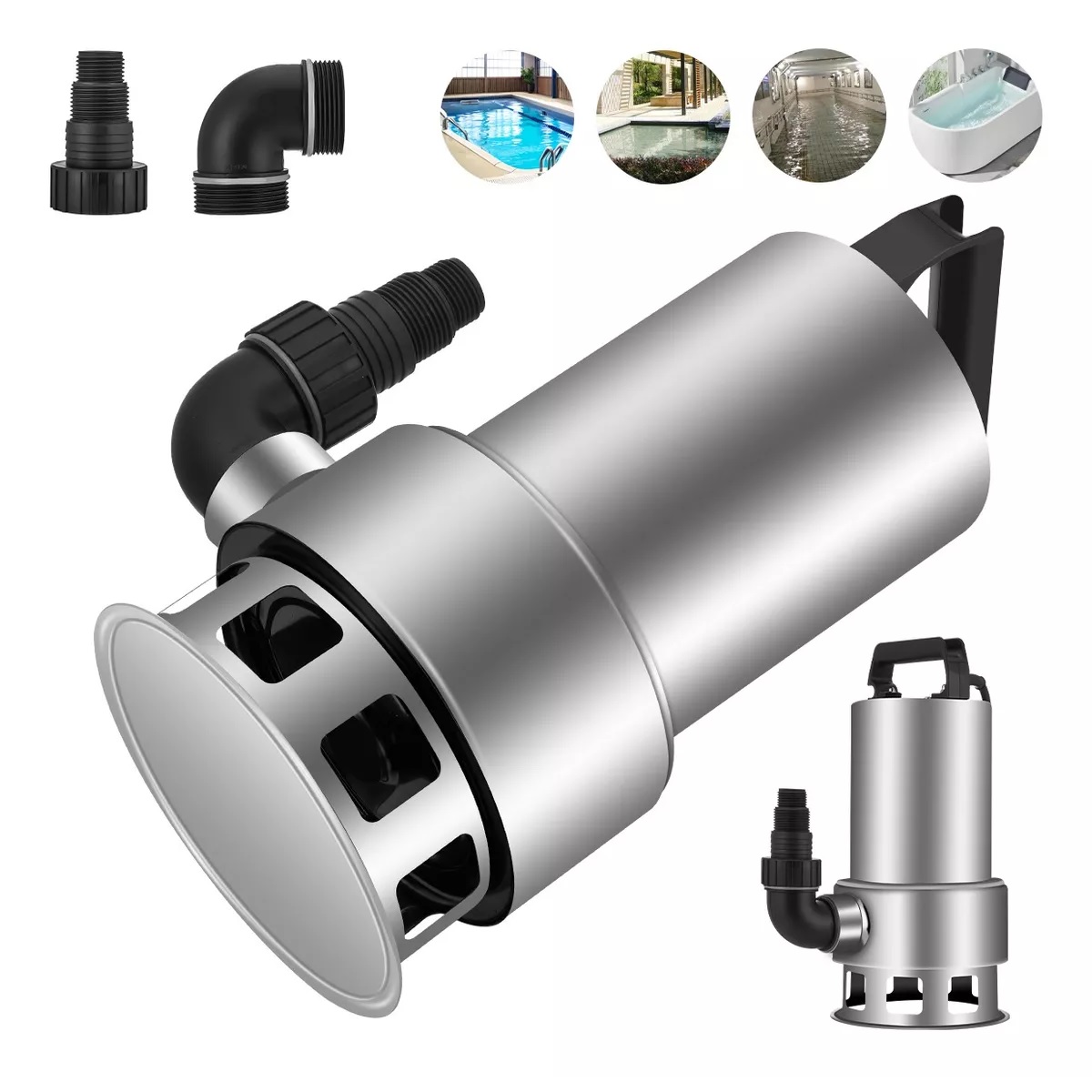 Bomba Sumergible Agua Sucia 1hp Uso Rudo 110v Con Línea 8m