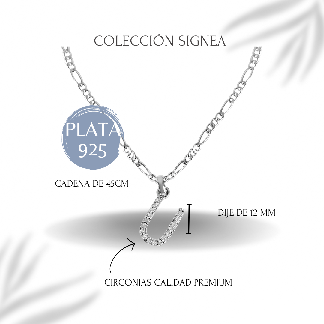 Collar de Inicial Authshine de Plata Ley 925 con Dije de Circonia Cúbica Letra D para Mujer