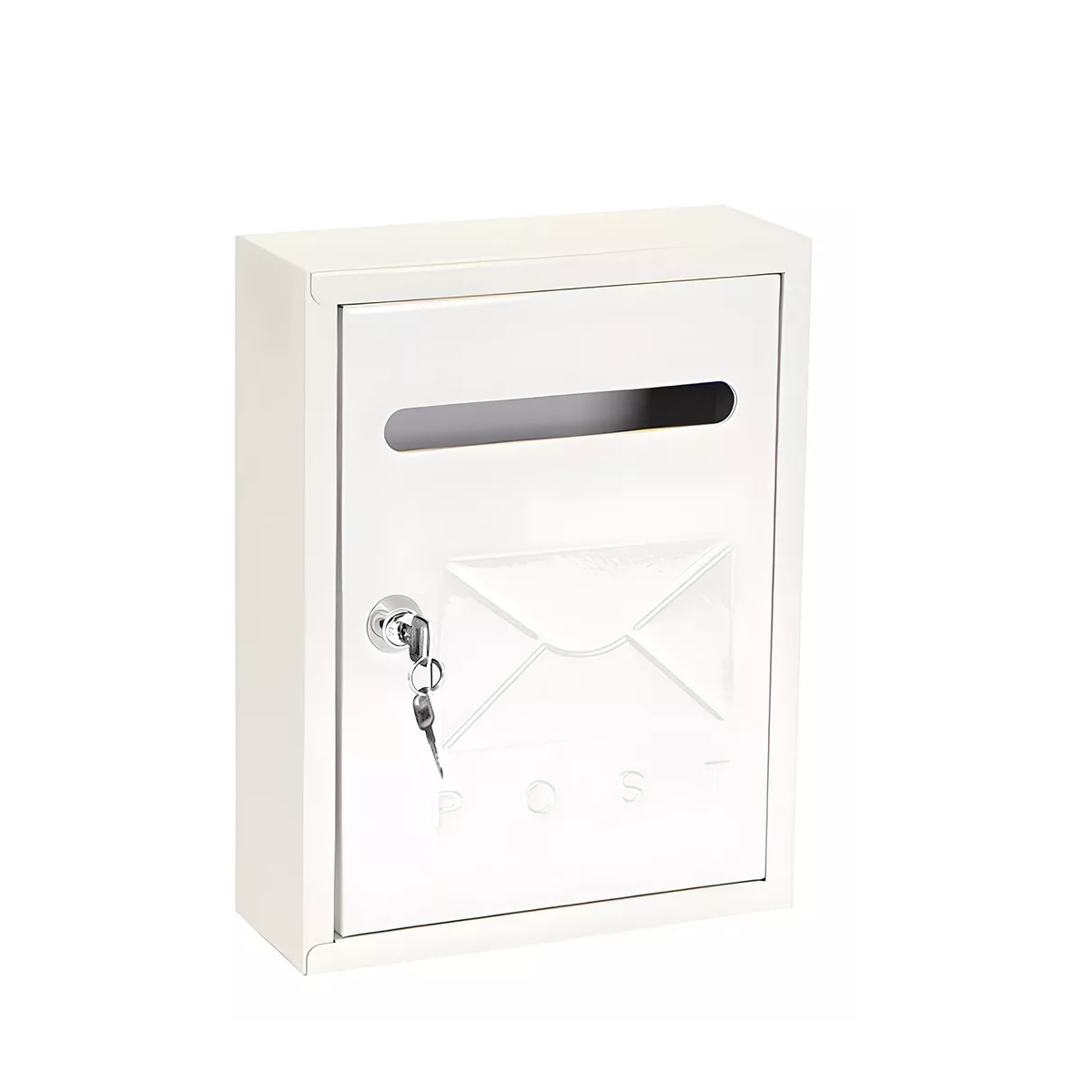 Buzón Hogar Cartas Correo Blanco Exterior Casa Y 2 Llave Plateado