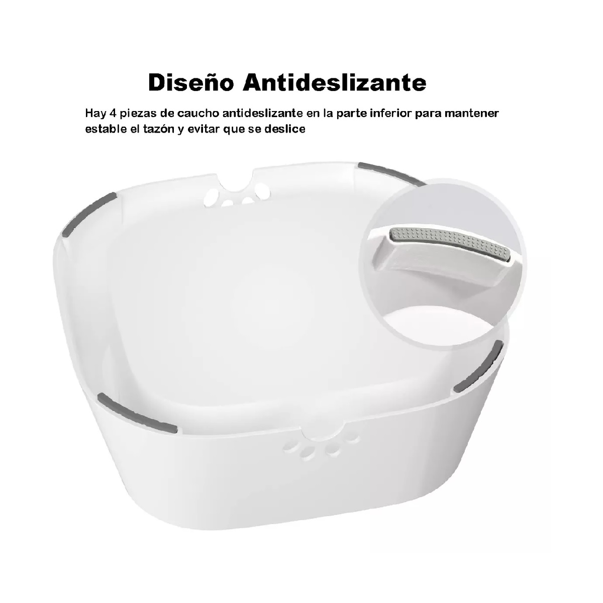 Tazón de perro 1l sin fugas dispensador de agua para mascota Blanco