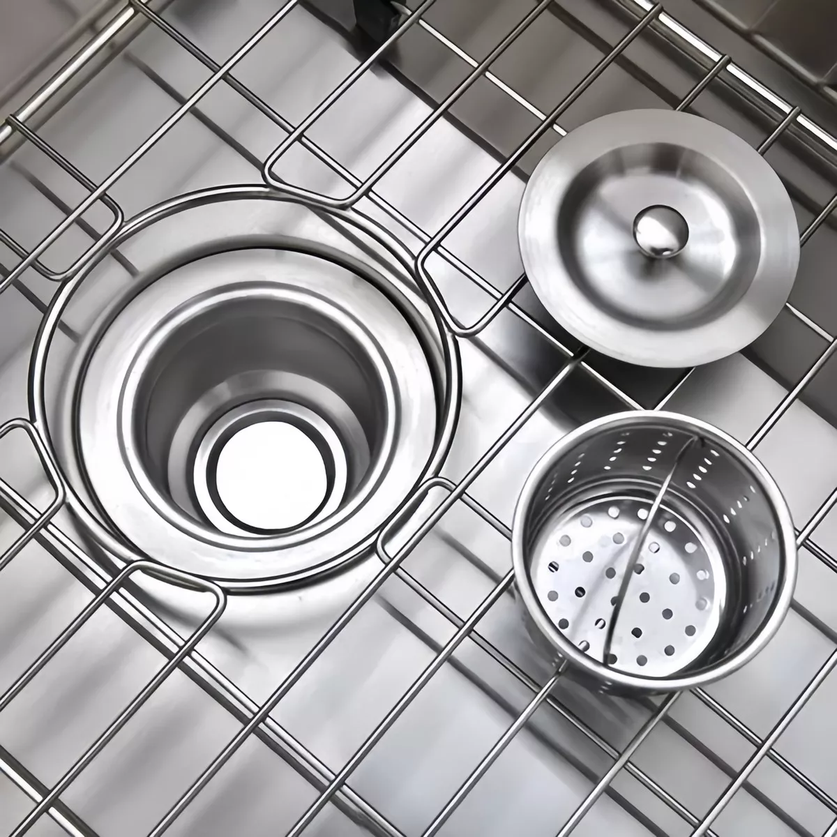 Kit Desagüe Para Tarja De Cocina - 2 Contracanasta Con Colador 3-1/2 Sifón Céspol 