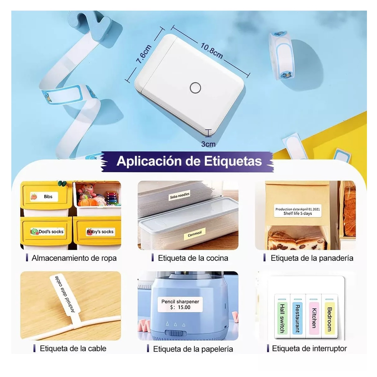 Etiquetadora Térmica Bluetooth Impresión Inteligente