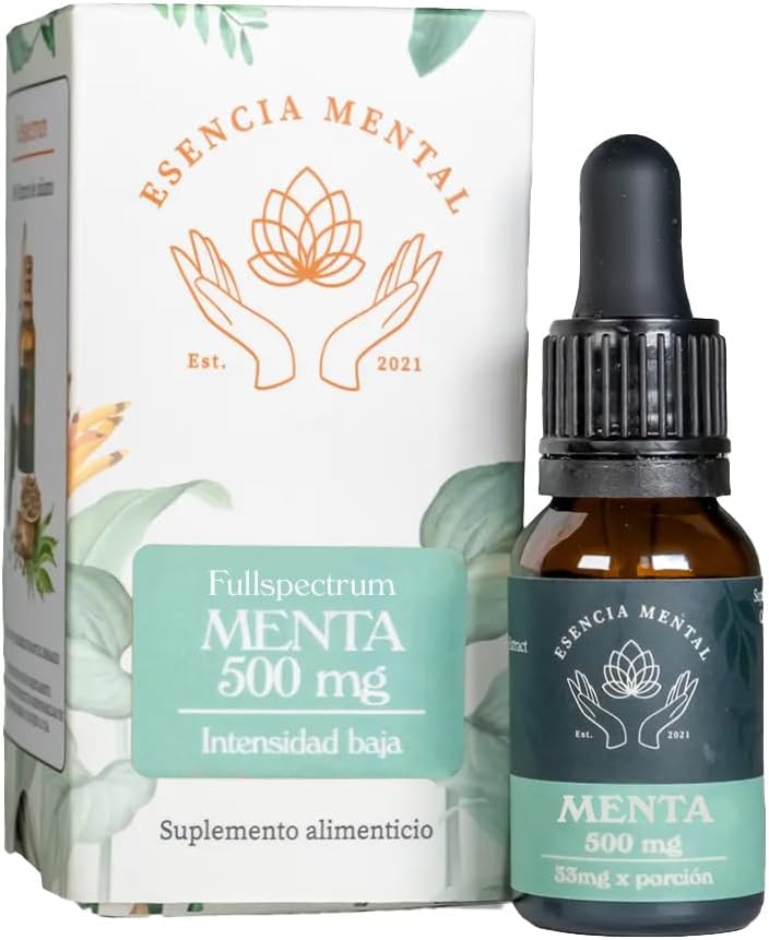 Aceite relajante  fullspectrum 500 mg | sabor menta | Esencia mental | (15ml ideal para dormir mejor, estrés y ansiedad)