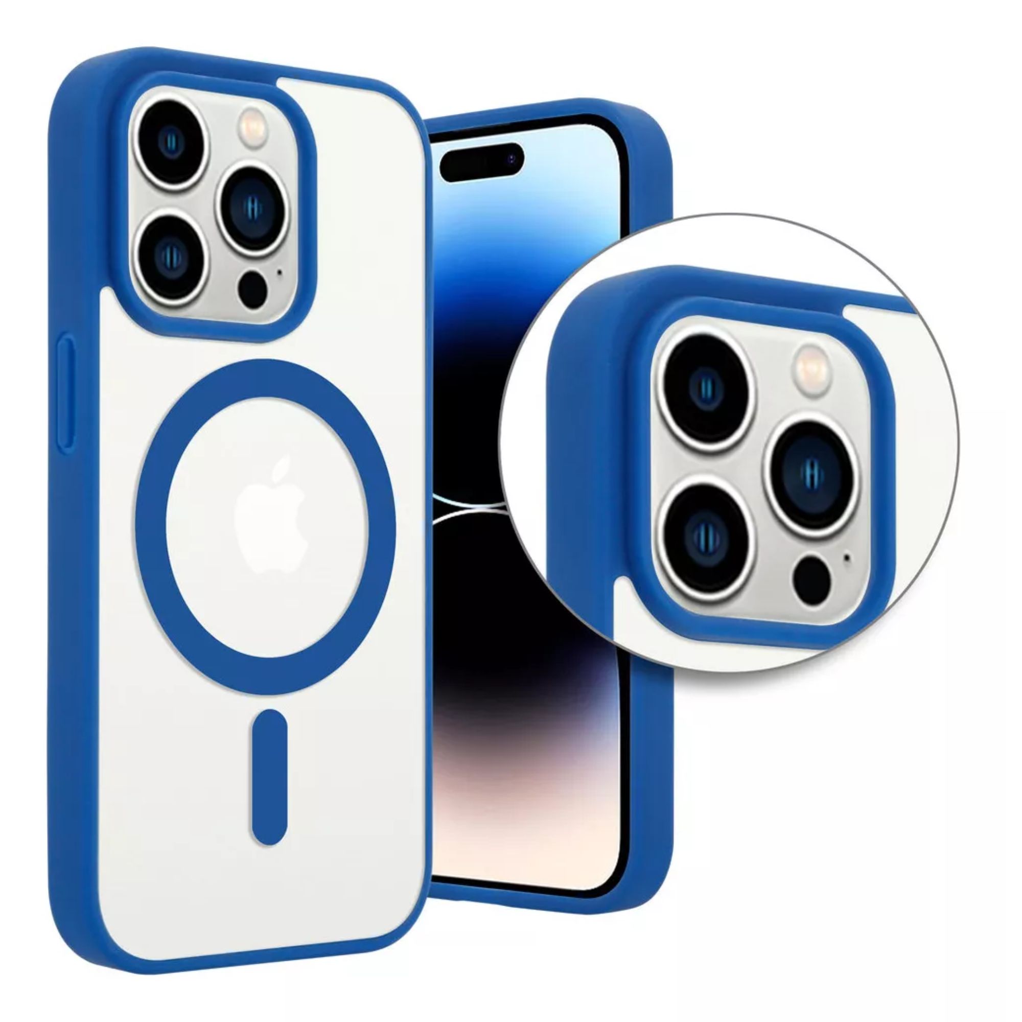 Funda Para iPhone Magsafe Uso Rudo + Cargador   Iphone 16 plus Azul 