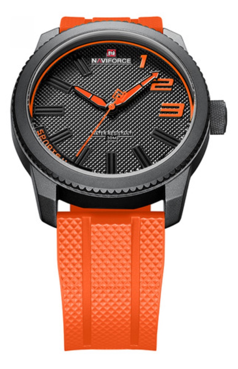 Reloj Deportivo Impermeable De Silicona Para Hombre naranja negro