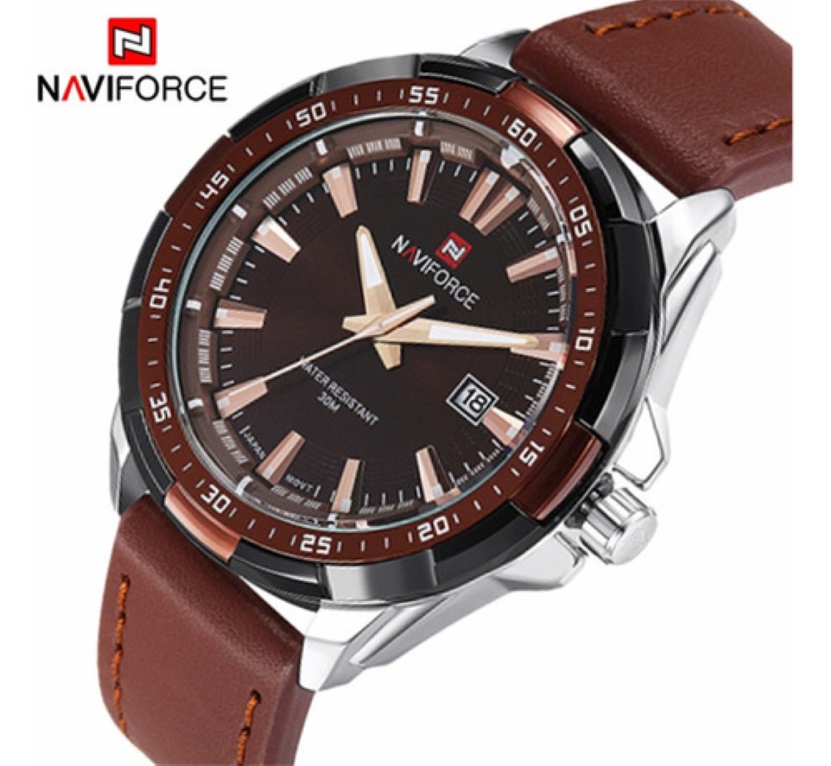 Reloj Deportivo Naviforce Original De Cuarzo hombre marron