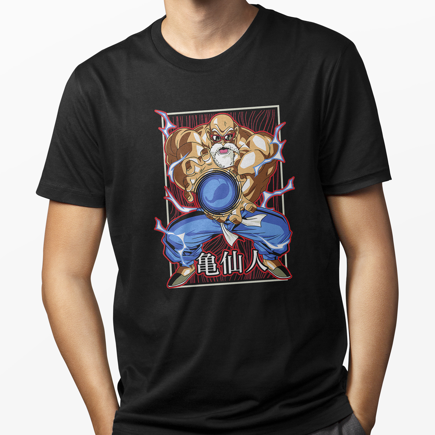 Playera para hombre Kamehameha del Maestro Roshi Dragon Ball Anime