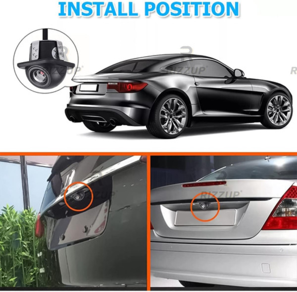 Camara De Reversa Universal Impermeable Accesorios 170° Hd negro