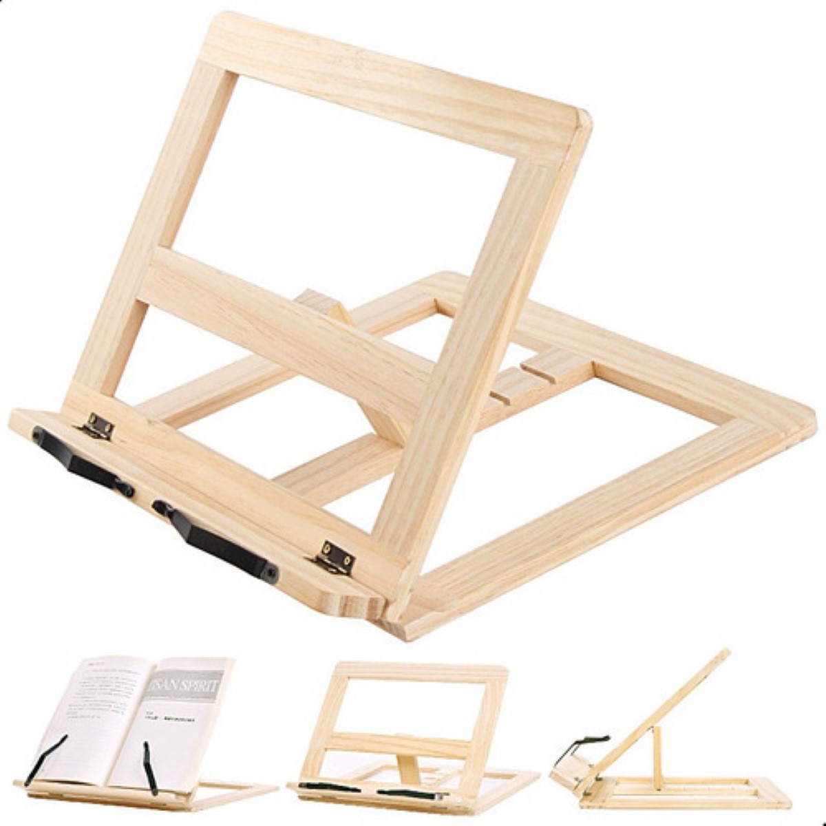Soporte Portalibros Atril Biblia Libros Lectura iPad Kindle cafe claro