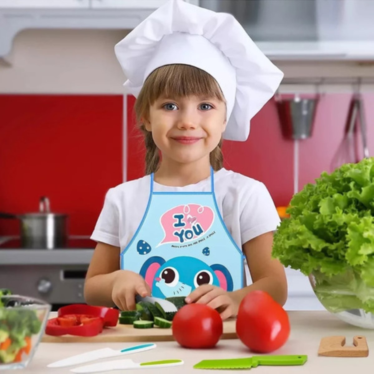 Cuchillos Seguros Para Niños Pequeños De Frutas Para Cocinar azul colores