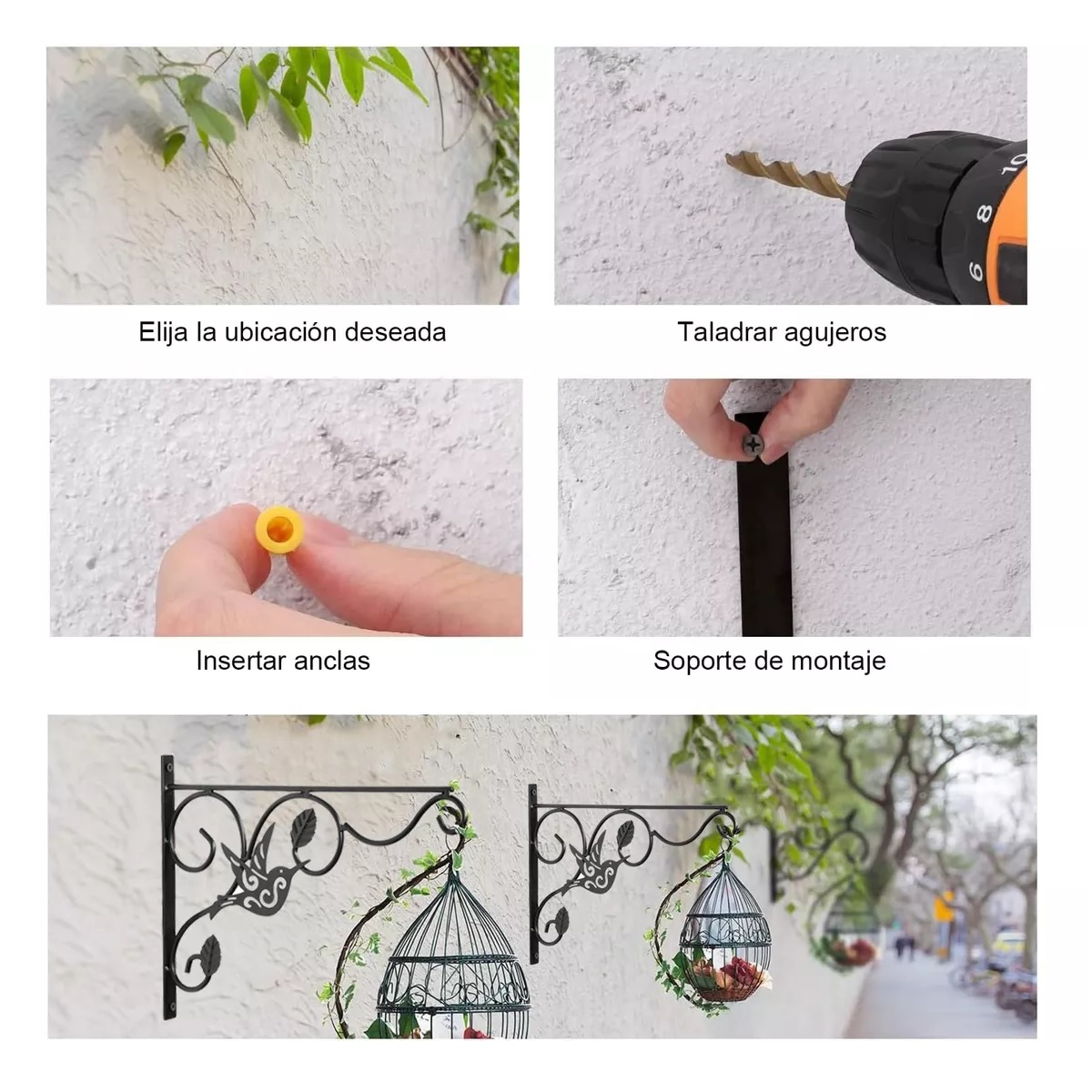 2 Pzs Soportes Para Plantas Colgantes Para Colgar Macetas