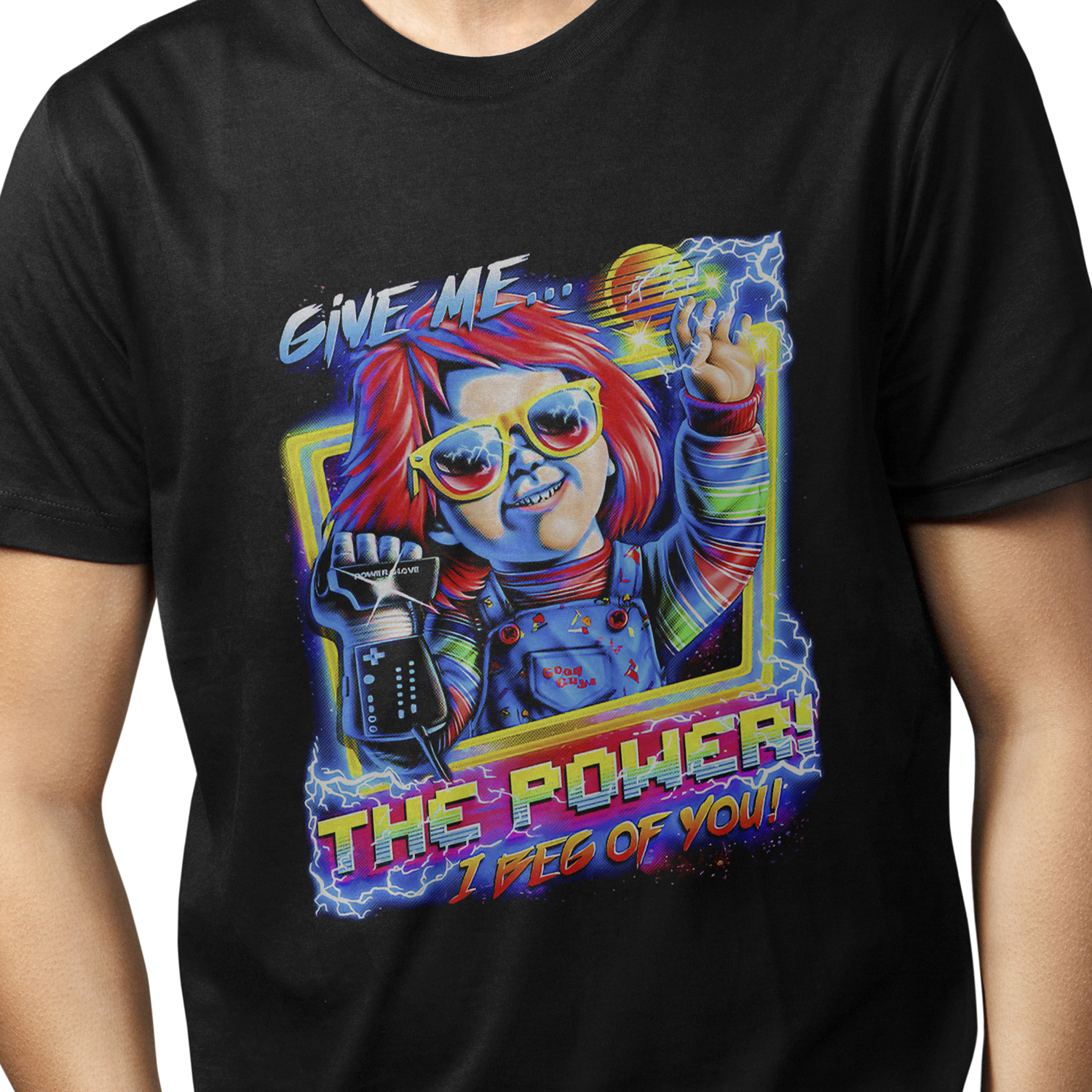 Playera para hombre Chucky: Retro Power Style XOLO